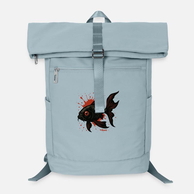 Koi Splatter: Black Fish Laptop Backpack