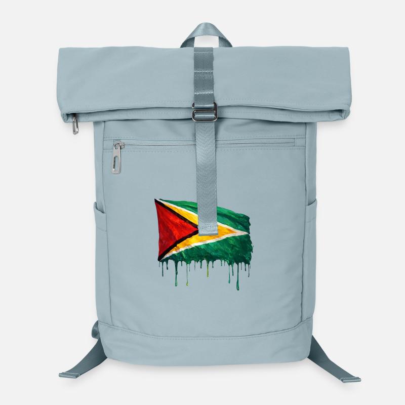 Guyana Flag Drop Art Laptop Backpack