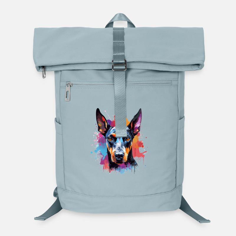 Lebendiges Dobermann-Splash-Porträt Laptop-Rucksack 