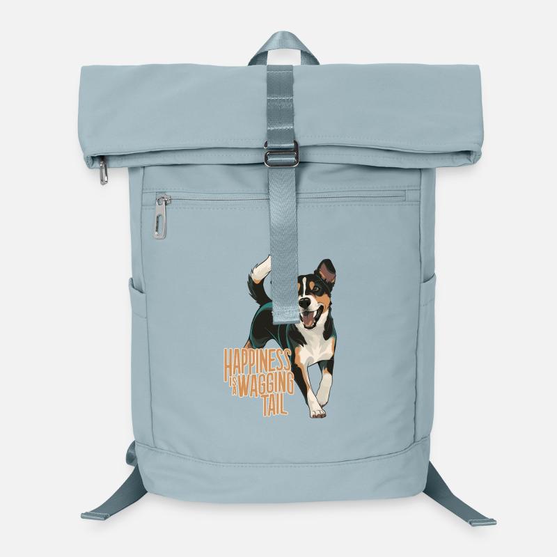 Le bonheur est un design de chien à queue qui remue Sac à dos ordinateur