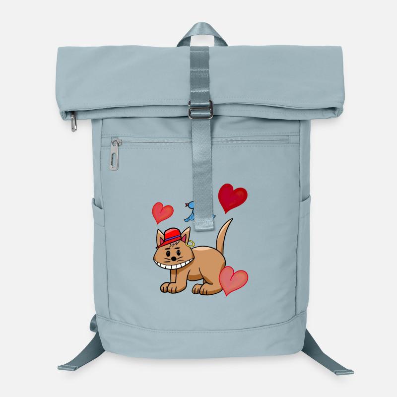 Herz Katze Katzen Vogel Kinder Laptop-Rucksack 