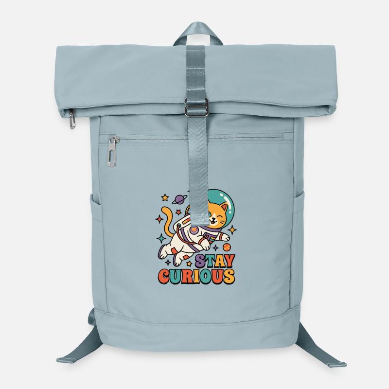 Stay Curious Space Cat Laptop Backpack