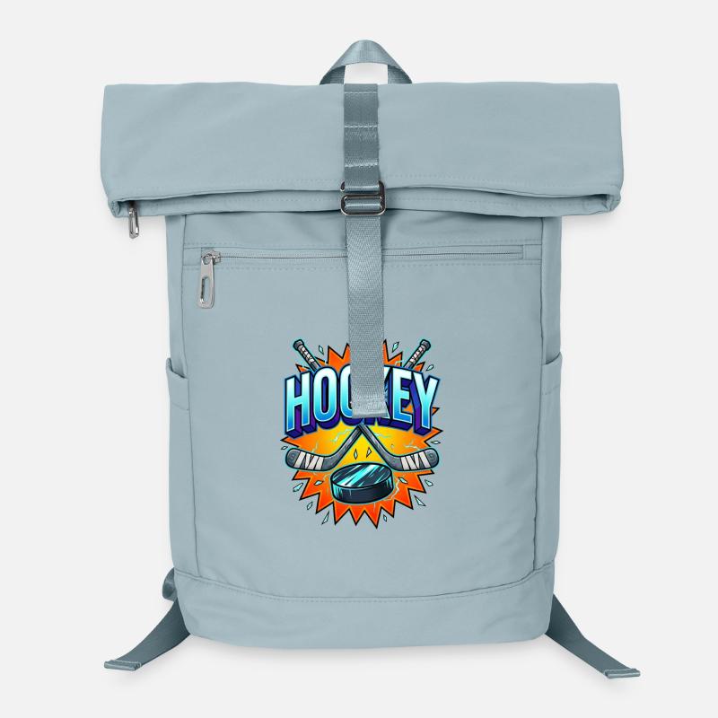 Eishockey Comic Style Schläger und Puck Laptop Backpack