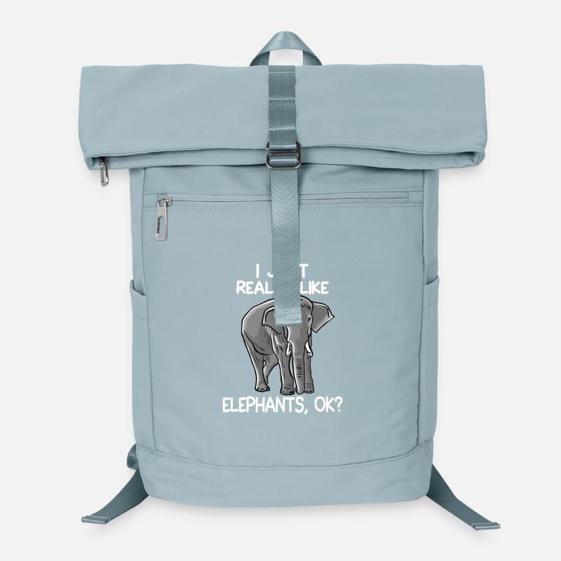 T-shirt graphique éléphant - Sac à dos ordinateur - bleu glacier