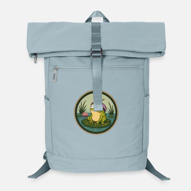 Flussfrosch auf Seerosenblatt Laptop-Rucksack