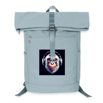 Singe avec des écouteurs - Sac à dos ordinateur - bleu glacier - Devant