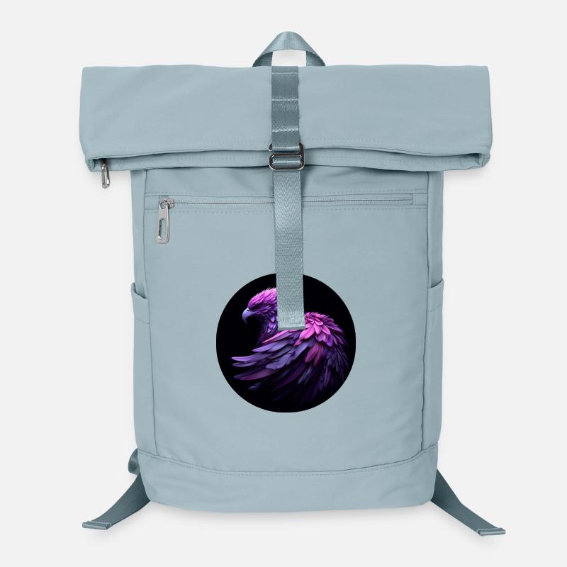aigle violet sur fond noir Sac à dos ordinateur