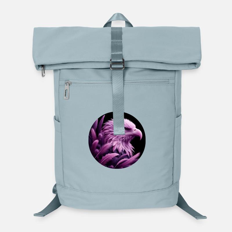Lila Adler Kopf mit Federn Laptop-Rucksack 