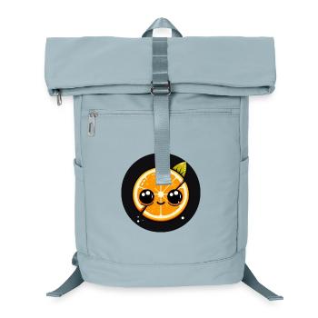 Orange avec le visage et les grands yeux - Sac à dos ordinateur - bleu glacier - Devant