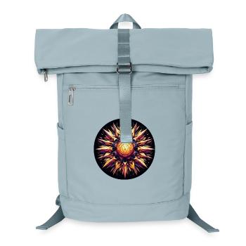Golden and Colorful Sun Rays Polygon - Laptop Backpack - ice blue - Front