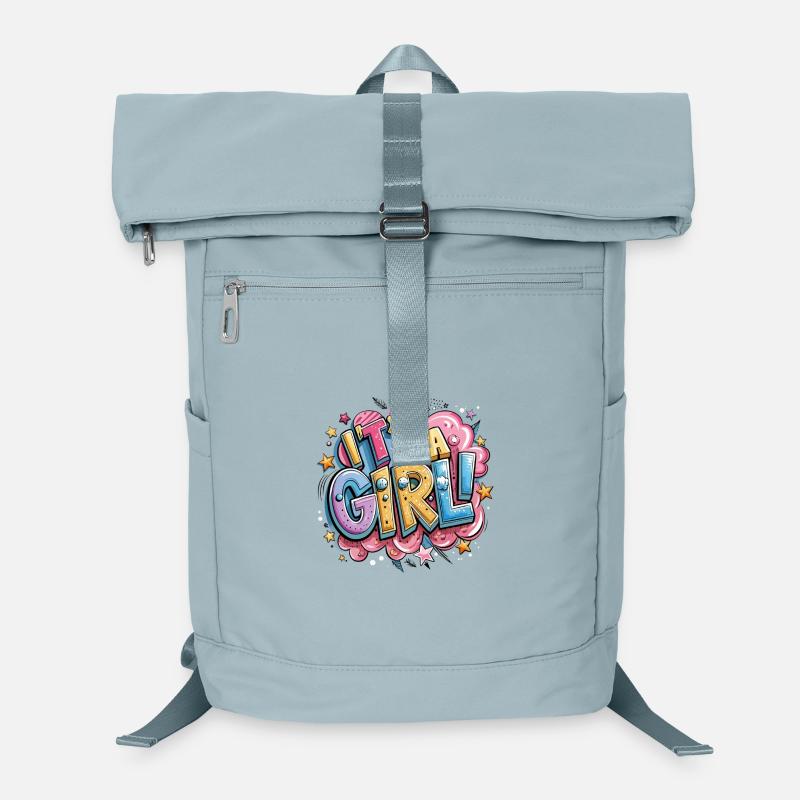 Colorful cartoon trophy with text design - Laptop Backpack - ice blue