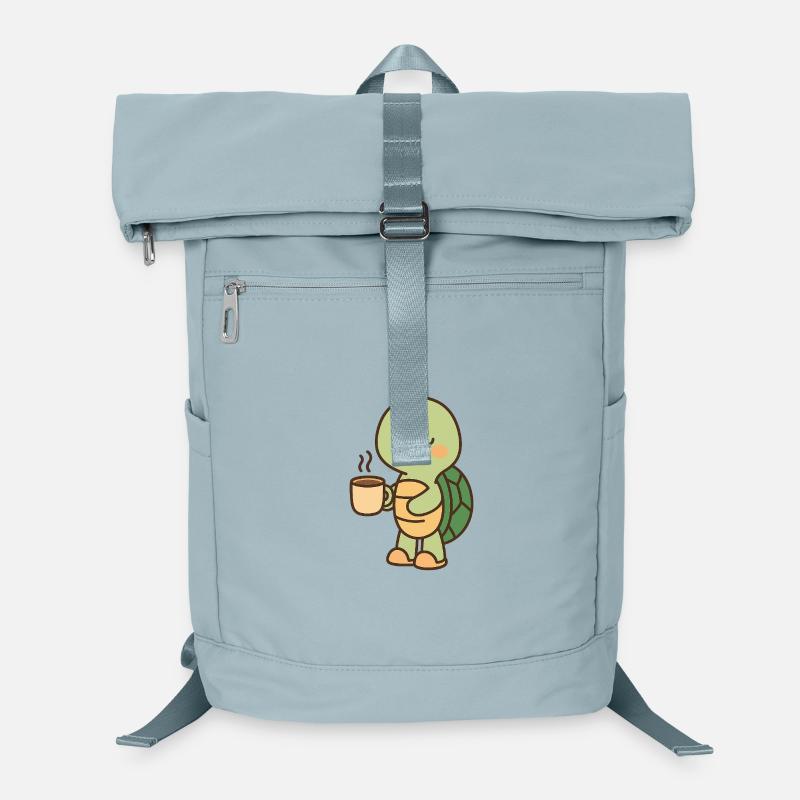 Turtle with a cup of coffee (left) Laptop Backpack