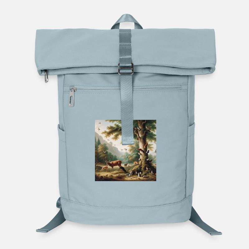 Scène de forêt avec cerf et nature Sac à dos ordinateur