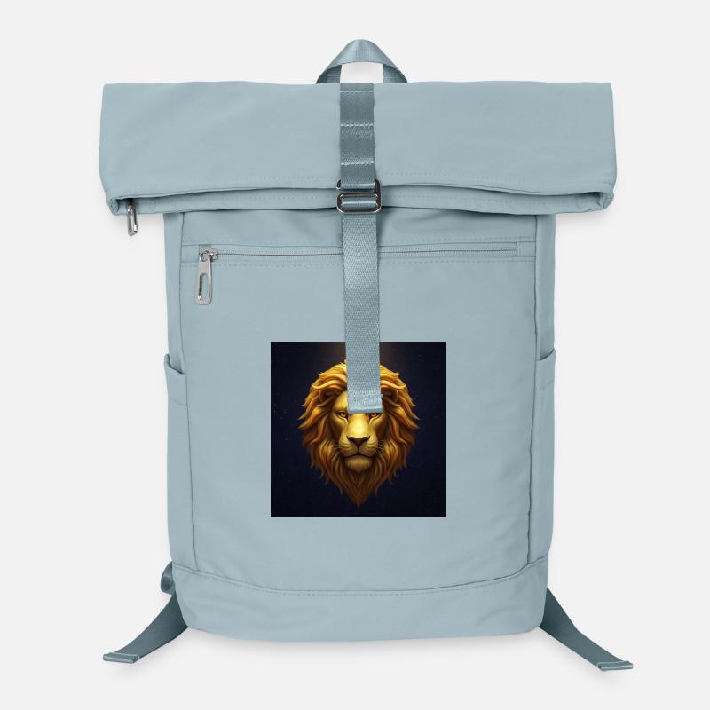 Lion d’or dans le ciel étoilé Sac à dos ordinateur