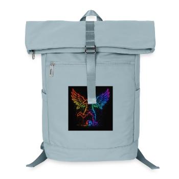 Neon Flügel Fußballspieler Design - Laptop-Rucksack  - Eisblau - Vorne
