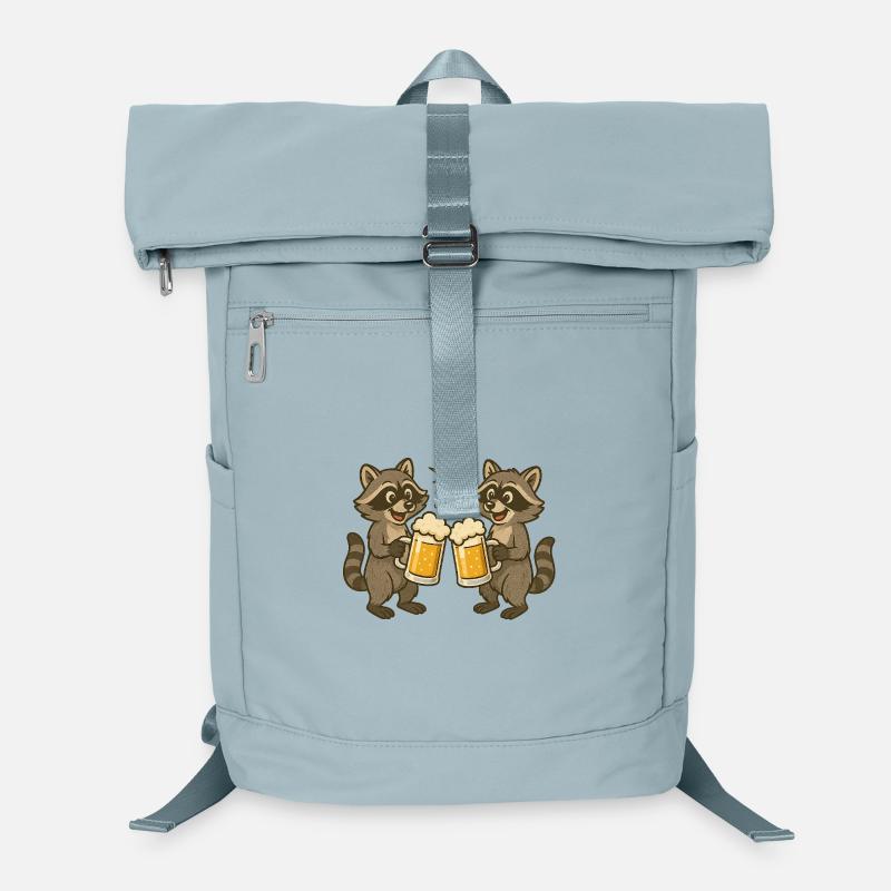 Racoon Drinking Pleasure Motif Laptop Backpack