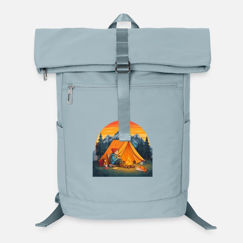 Camping with Cat Laptop Backpack