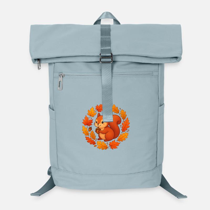 Herbstliches Eichhörnchen im Laubkranz Laptop-Rucksack 