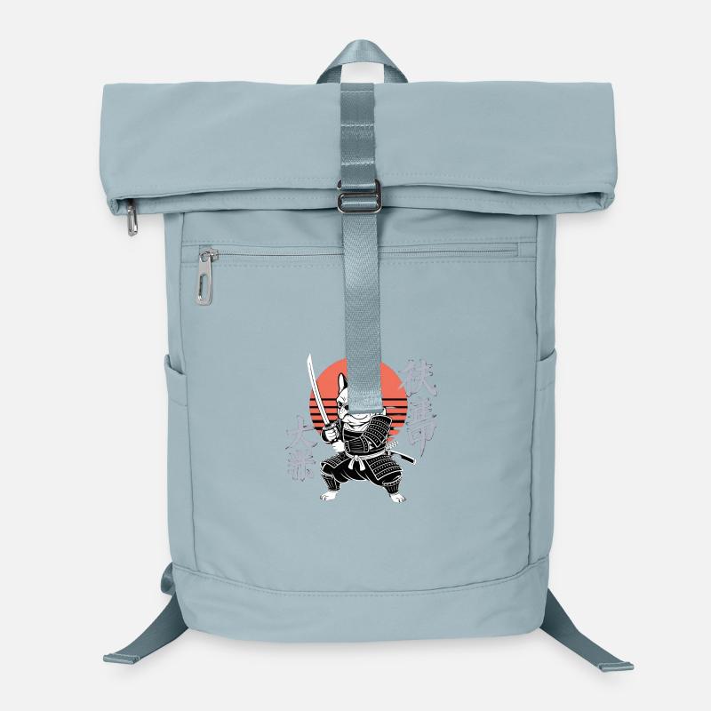 Samurai Bulldogge in der Herbstsonne Laptop-Rucksack 