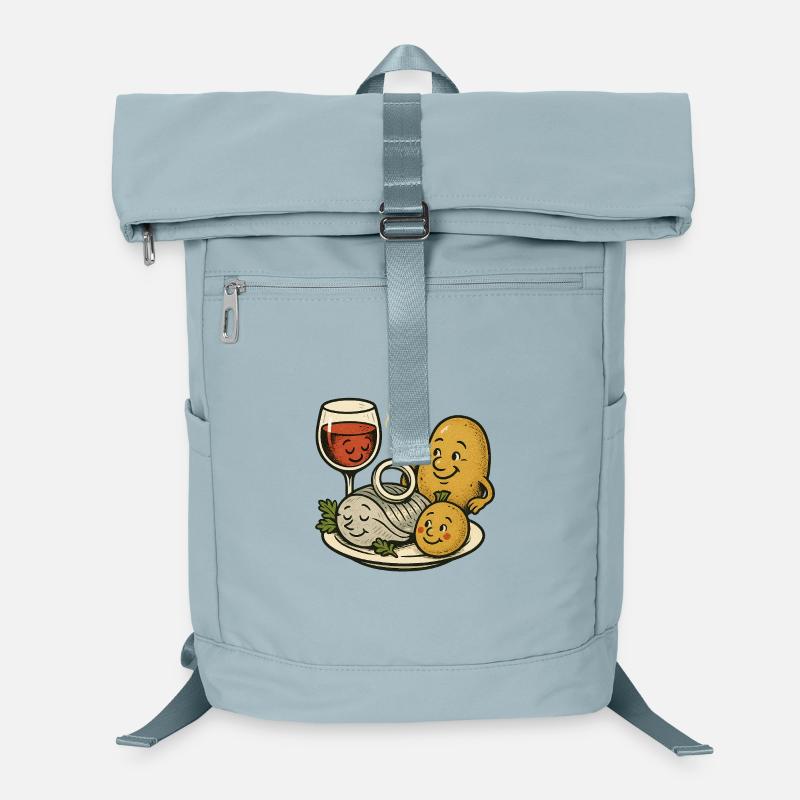 Selödka (Häring eingelegt) Wein und Pellkartoffel Laptop-Rucksack 
