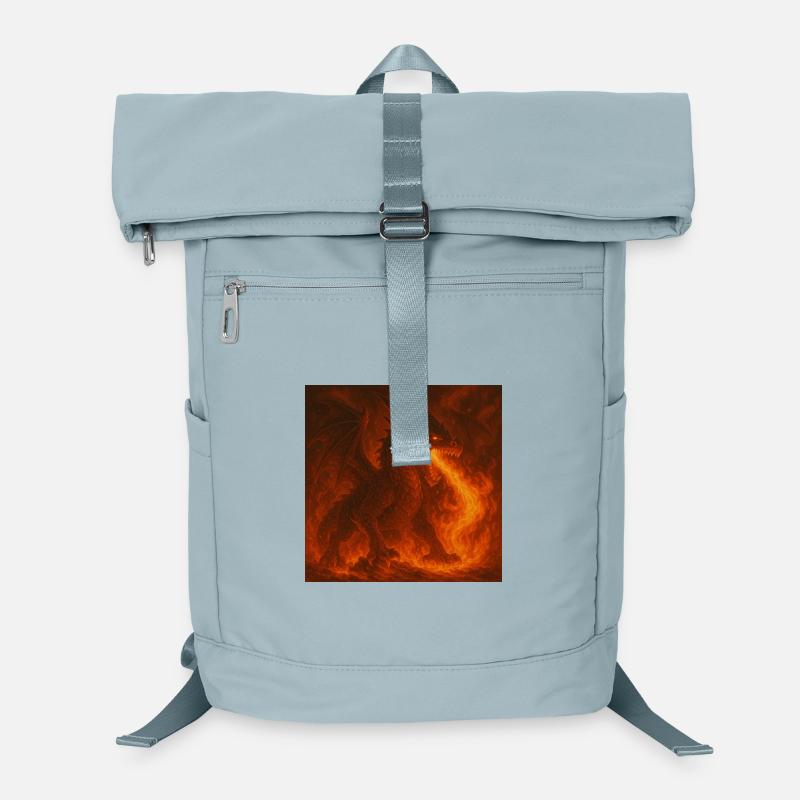 Fire dragon in glowing flames Laptop Backpack