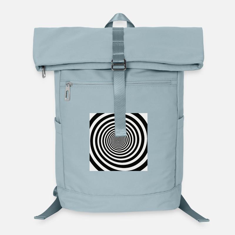 Spirale hypnotique noir et blanc - Sac à dos ordinateur - bleu glacier