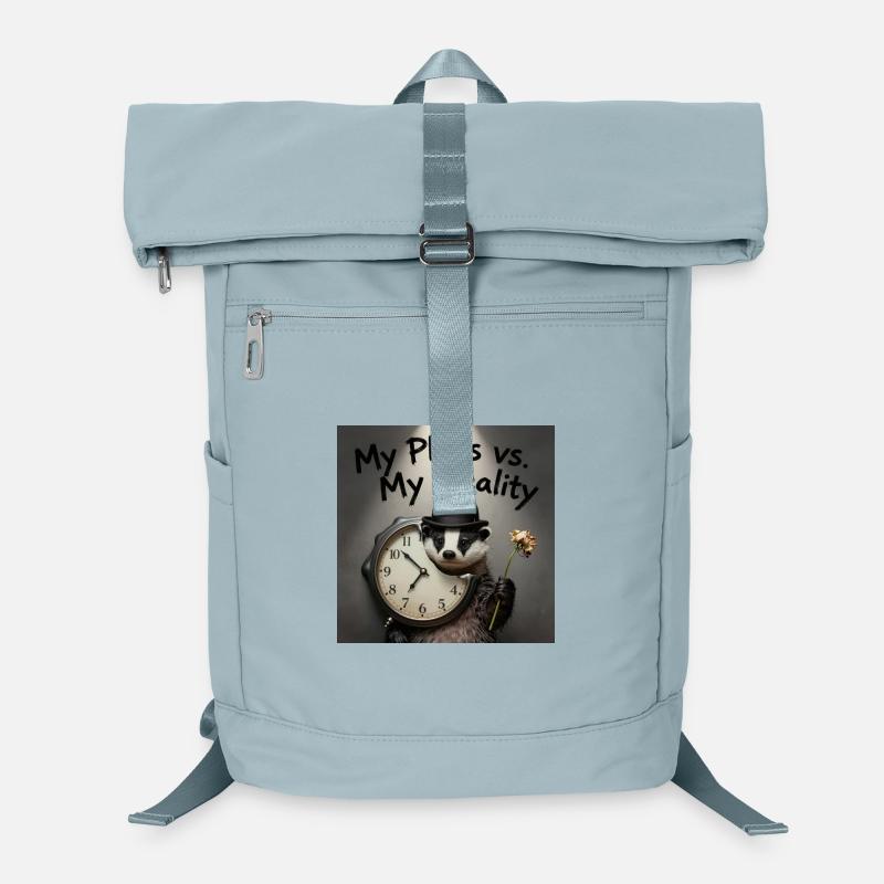 My Plans vs Reality – Badger with Clock Laptop Backpack