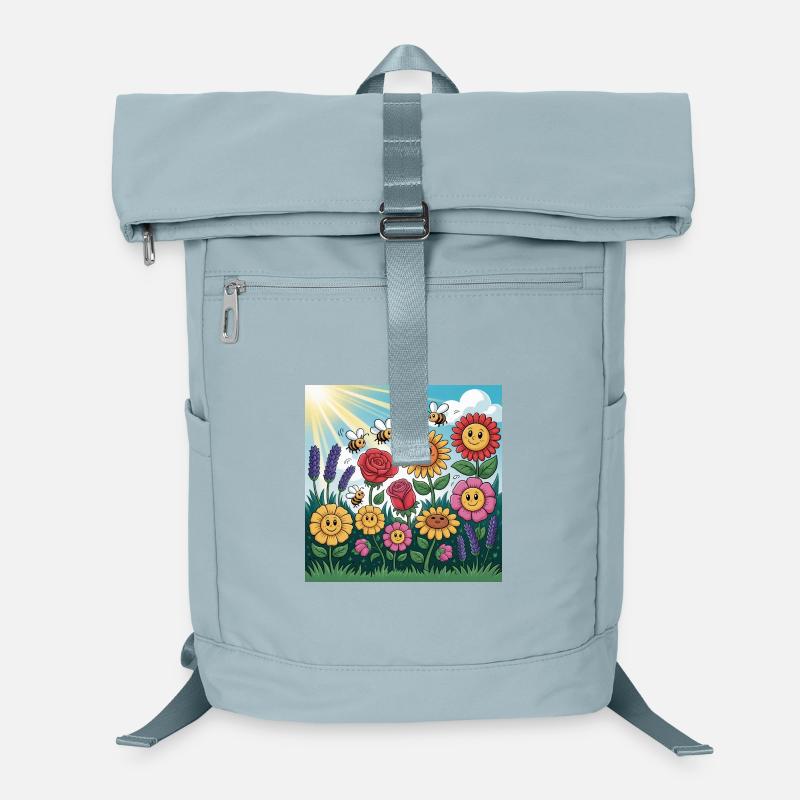 Sunny Flower Garden with Bee Laptop Backpack