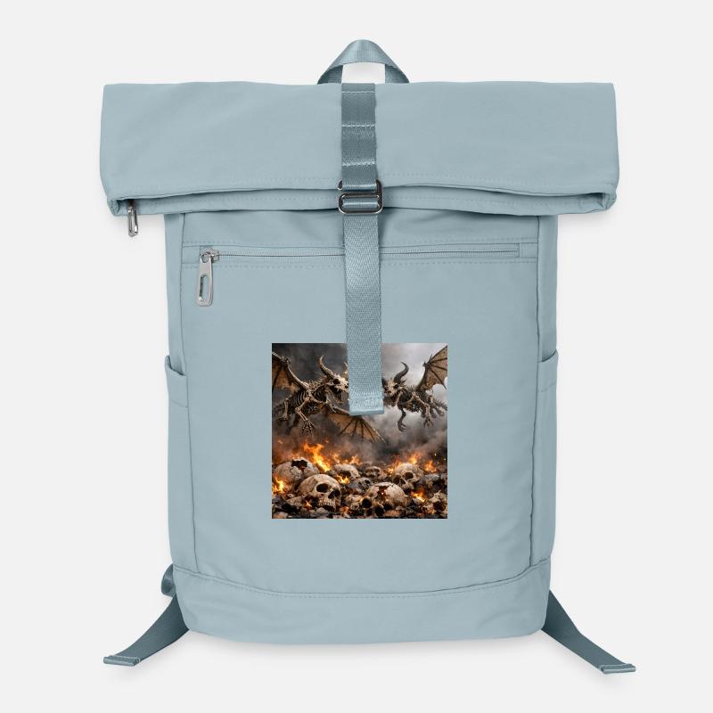 Skeleton Dragons in Flames Laptop Backpack