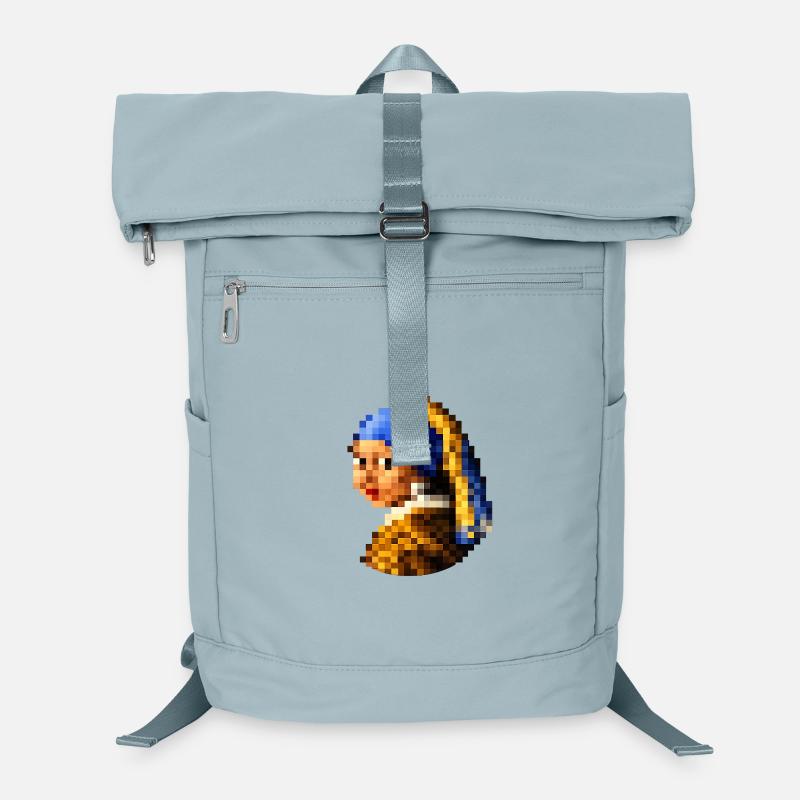 Das Mädchen mit dem pixeligen Perlenohrring Laptop-Rucksack 