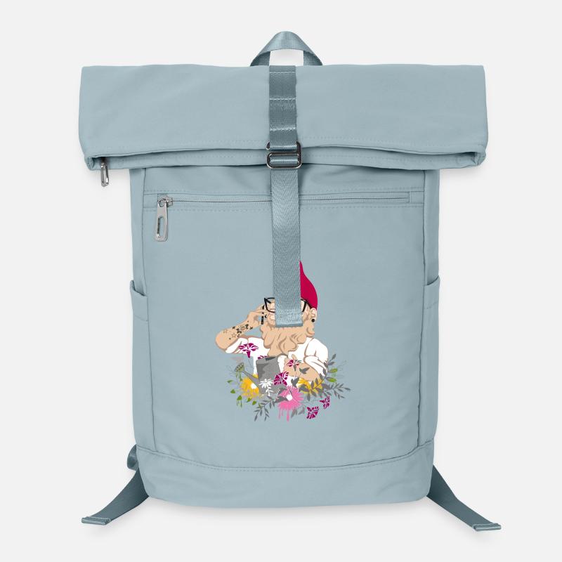 Ein Gartenzwerg als Hipster mit Brille und Tattoos Laptop-Rucksack 