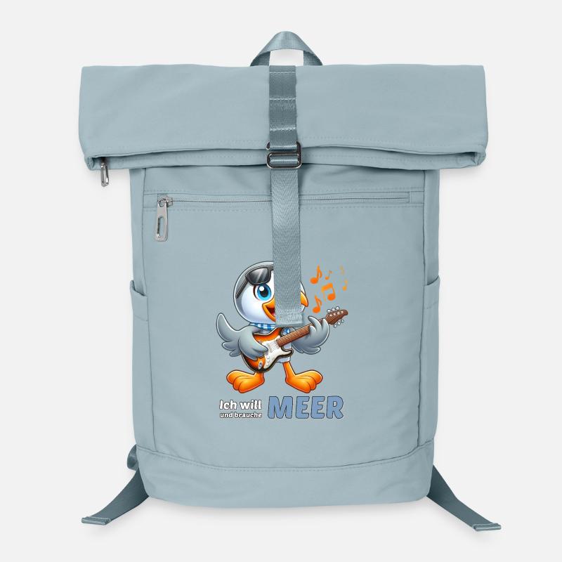 Oiseau de mer joyeux avec guitare Sac à dos ordinateur