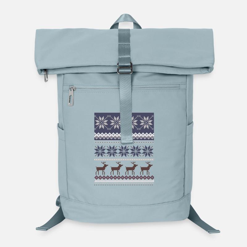 Winter Reindeer and Snowflakes Pattern Laptop Backpack