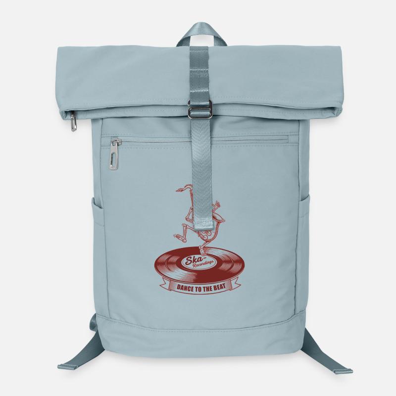 Ska Skeleton on Vinyl - Ska Recordings -Dance Laptop Backpack