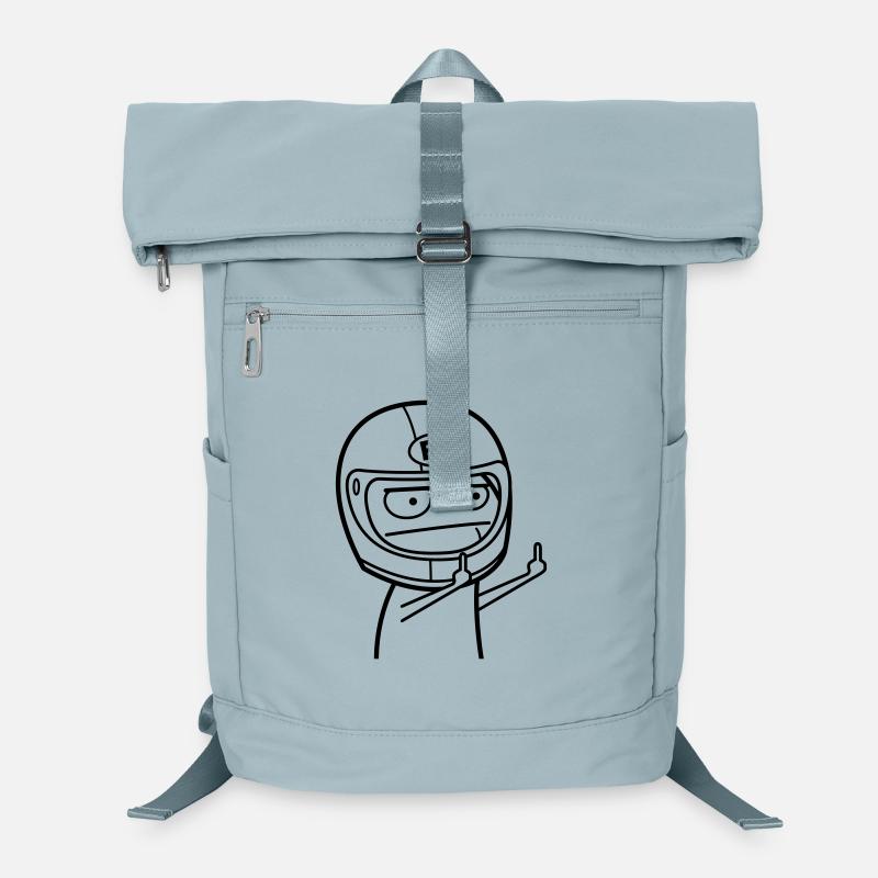 FU Meme mit Motorradhelm (Farbe änderbar) Laptop-Rucksack 