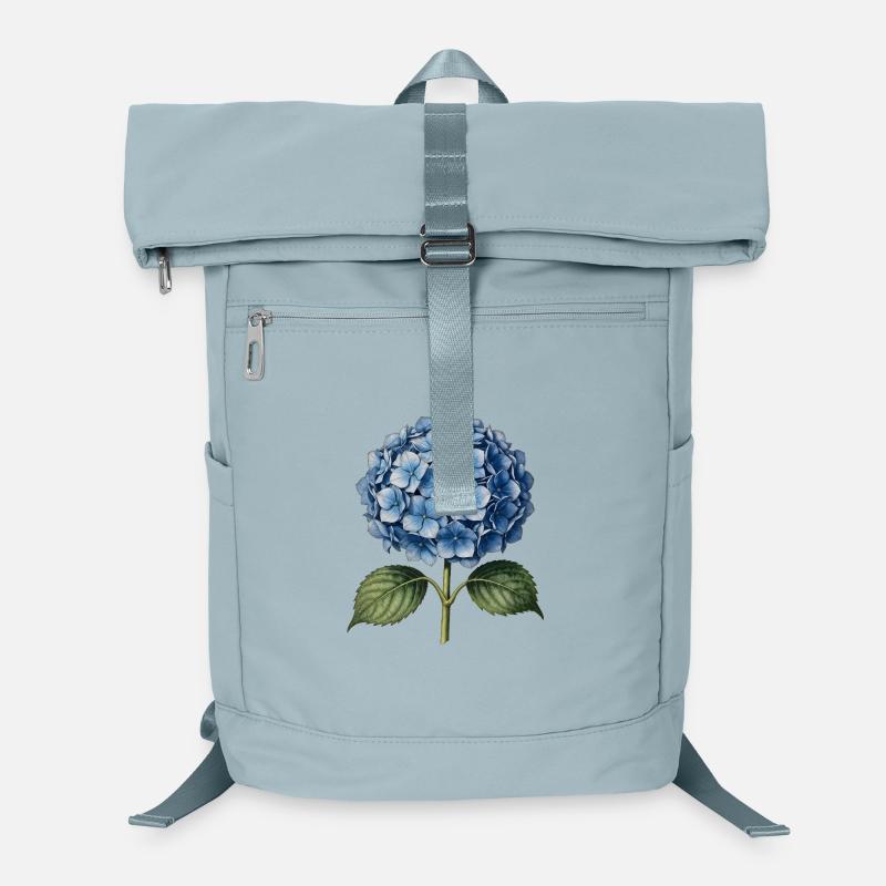 Illustration engraving of a blue hydrangea Laptop Backpack