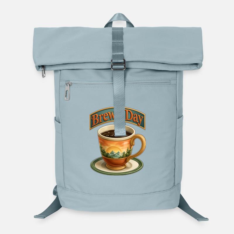 Brew the Day Sunrise Landschaftsbecher Laptop-Rucksack