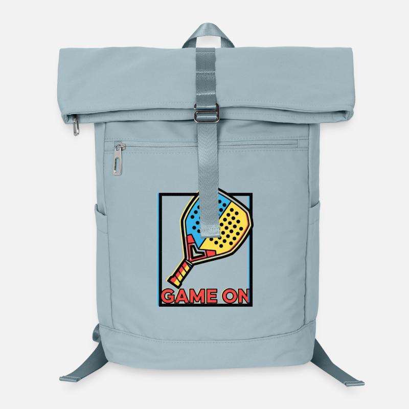 Neo-Brutalist Padel Racket Art Game On Laptop Backpack