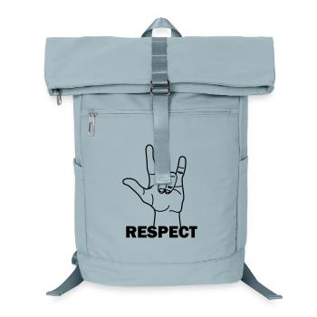 Handgeste Respekt mit Text RESPEKT - Laptop-Rucksack  - Eisblau - Vorne