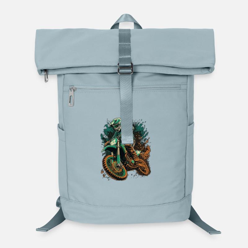 Motocross Storm Green-Orange Splash Laptop Backpack