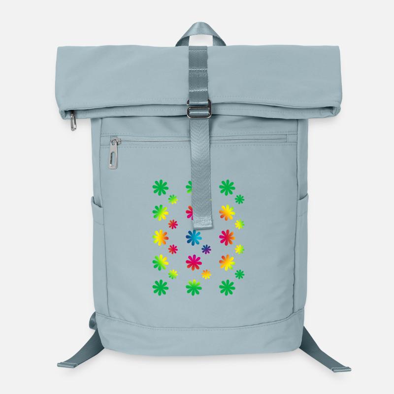 bunte Blumen - Retro - Regenbogenblüten Muster Laptop-Rucksack 