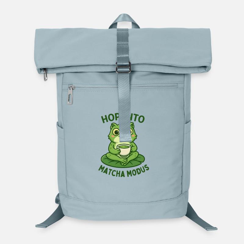 Sautez dans le mode matcha Frog Green Tea Petit-déjeuner Sac à dos ordinateur