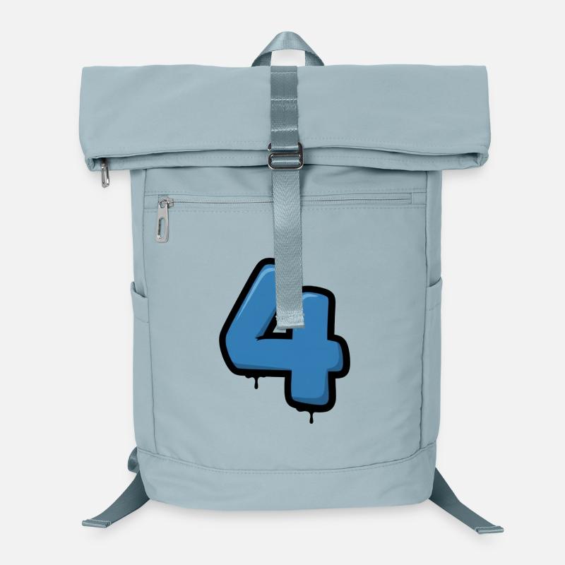 Graffiti Blau 4 Zahlendesign Laptop-Rucksack 