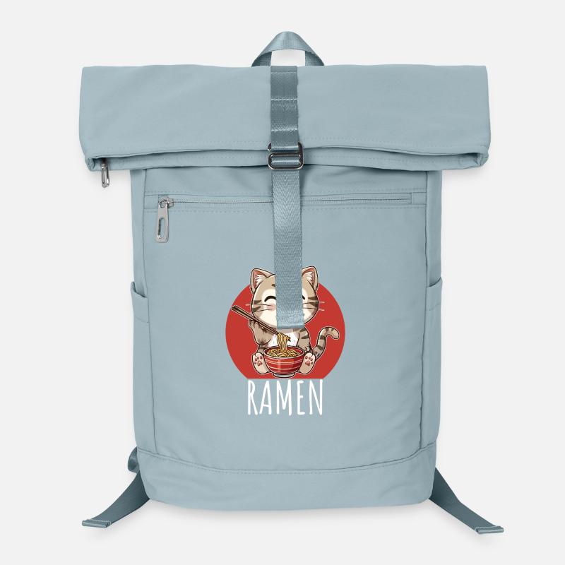 Chat Kawaii Rétro Mange Ramen Sac à dos ordinateur