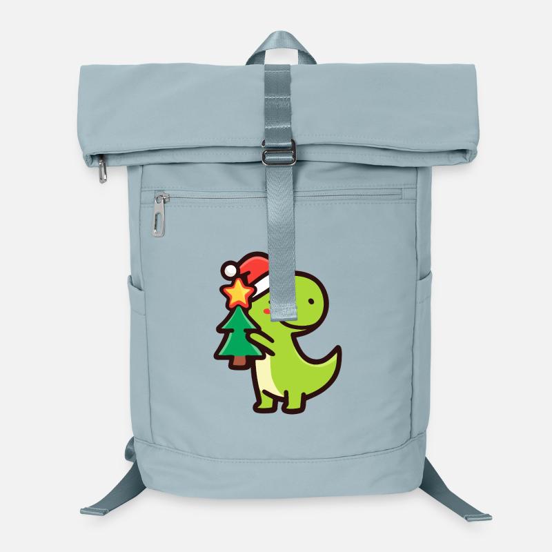 Kawaii Dino T-Rex with Christmas Tree Laptop Backpack