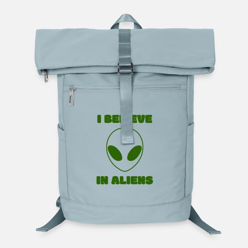 I Believe in Aliens Green UFO Minimal Statement Laptop-Rucksack 