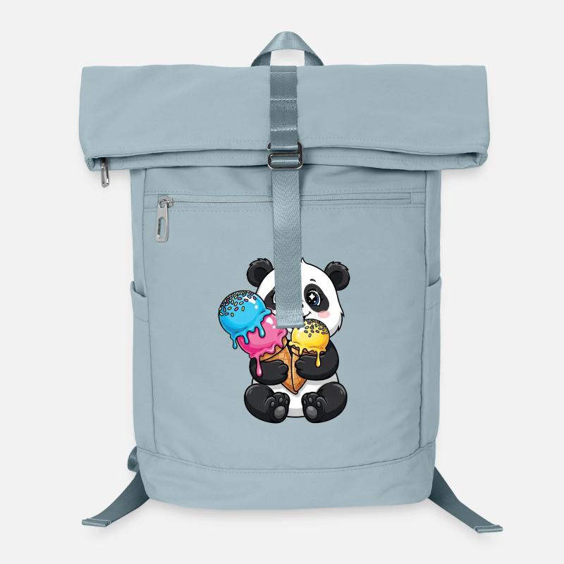 Süßer Panda Cartoon Eis Sommer Süßigkeit Laptop-Rucksack 