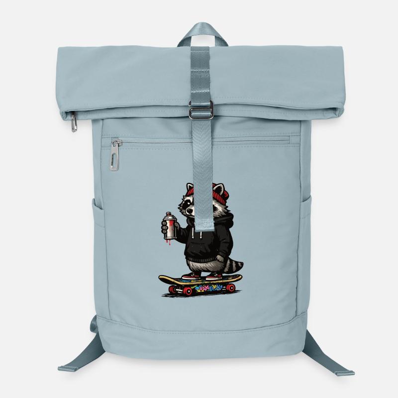 Waschbär Skate Graffiti Laptop-Rucksack 