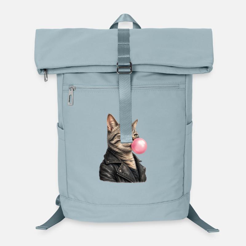 Coole Katze mit Lederjacke Laptop-Rucksack 