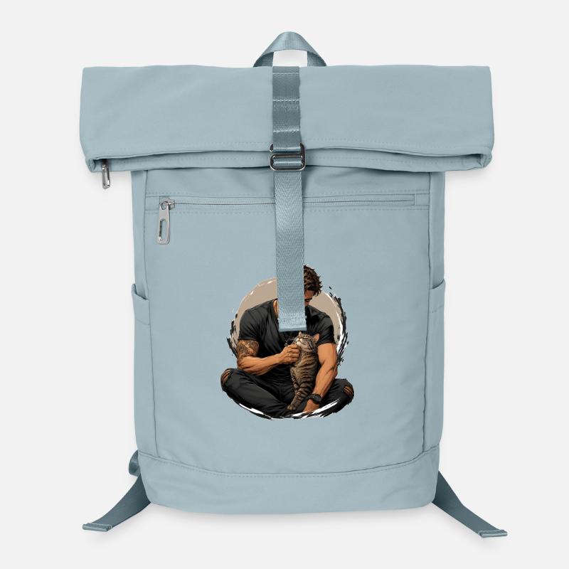 Homme avec chat : proximité silencieuse Sac à dos ordinateur
